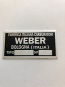 Etichetta di Identificazione Carburatore Weber – Modelli DCO3, DCZ, DCN