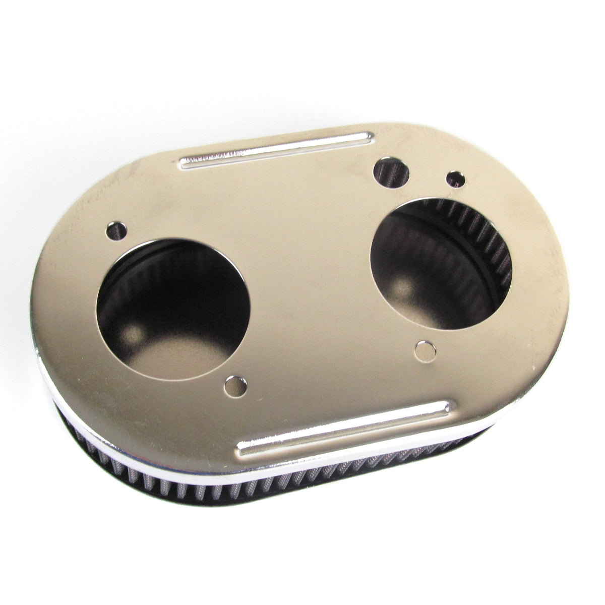 Filtro Aria Pancake Cromato A102 - Ad Alto Flusso Per Carburatori SU HS4 1½ Pollici - Largo 139 Mm